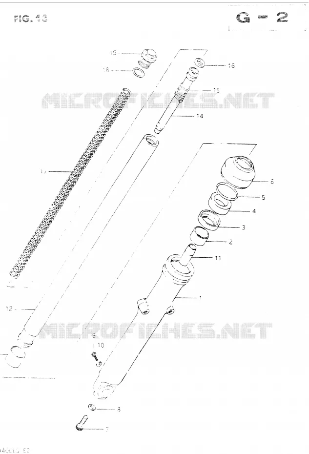 FOURCHE AVANT DROITE Suzuki MOTO 400 GSX 1984  GSX400EE(E2)