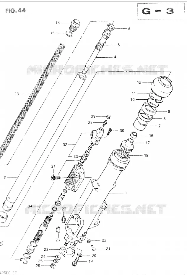 FOURCHE AVANT GAUCHE Suzuki MOTO 400 GSX 1984  GSX400SE(E2)