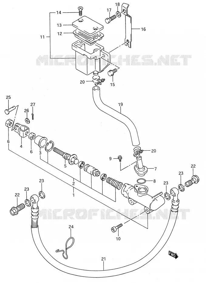 MAITRE CYLINDRE ARRIERE Suzuki MOTO 600 GSX-F 1995  GSX600FS(E28)