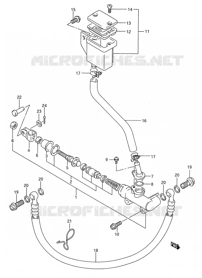 MAITRE CYLINDRE ARRIERE Suzuki MOTO 750 GSX-F 1993  GSX750FP(E28)