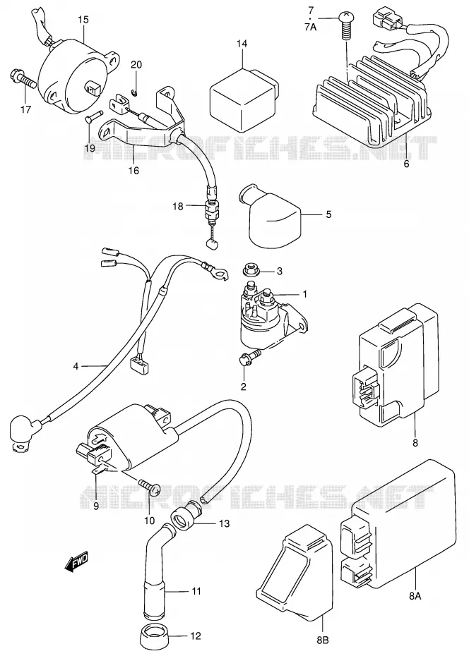 PARTIE ELECTRIQUE (MODELE T/V/W/X/Y/K1/K2/K3) Suzuki MOTO 650 BOULEVARD 2004  LS650PK4(E3/E28)