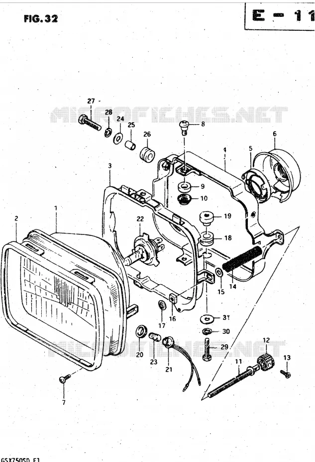 PHARE (E4) Suzuki MOTO 750 GSX-S 1982  GSX750SZ(E1)