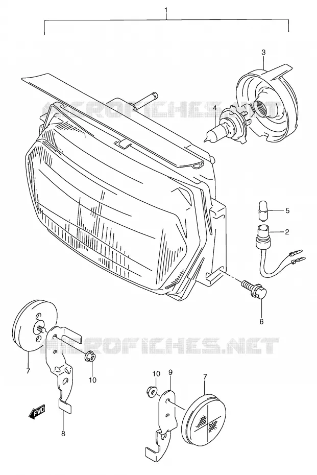 PHARE (MODELE T) Suzuki MOTO 750 GSX-F 1994  GSX750FR(E2)