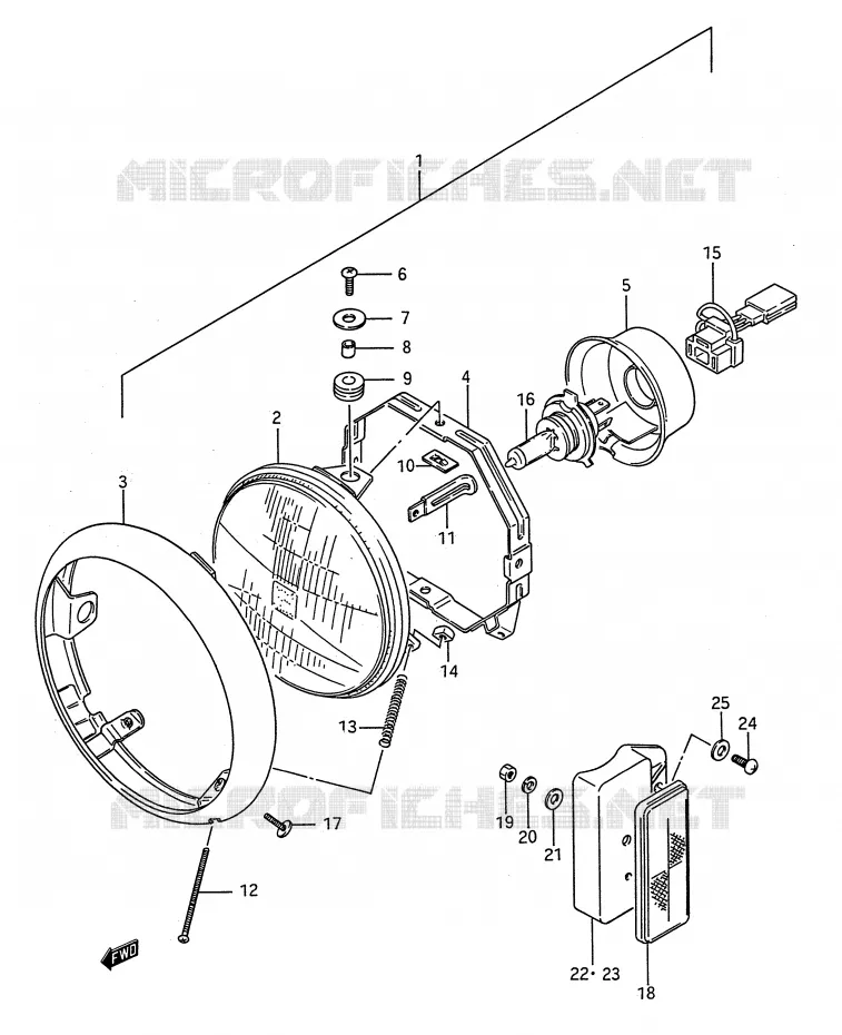 PHARE Suzuki MOTO 650 BOULEVARD 1989  LS650FK(E28)