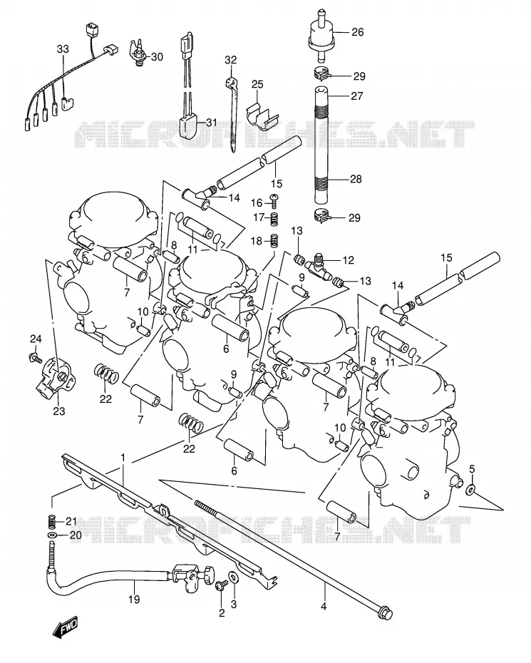 PIECES EXTERNES CARBURATEUR Suzuki MOTO 600 GSX-F 2000  GSX600FUY(E2)