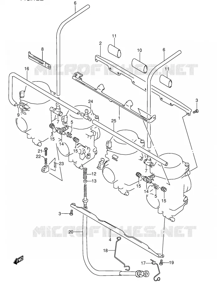 PIECES EXTERNES CARBURATEUR (VOIR NOTE) Suzuki MOTO 600 GSX-F 1996  GSX600FT(E2)