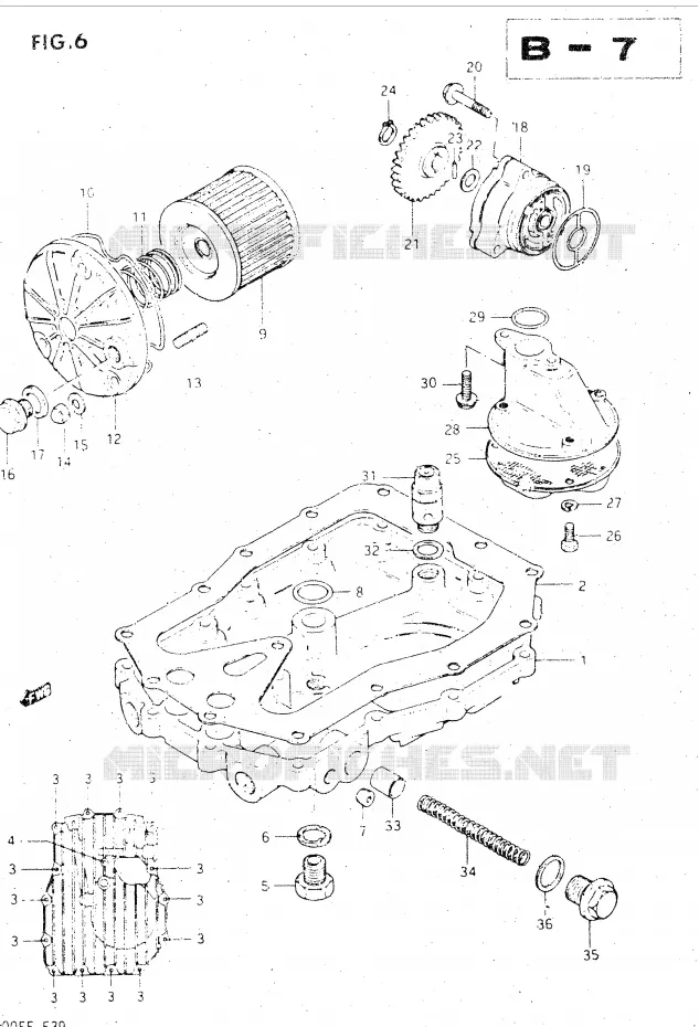 POMPE A HUILE - FILTRE A HUILE Suzuki MOTO 500 GSX-E 1984  GSX500EE(E39)