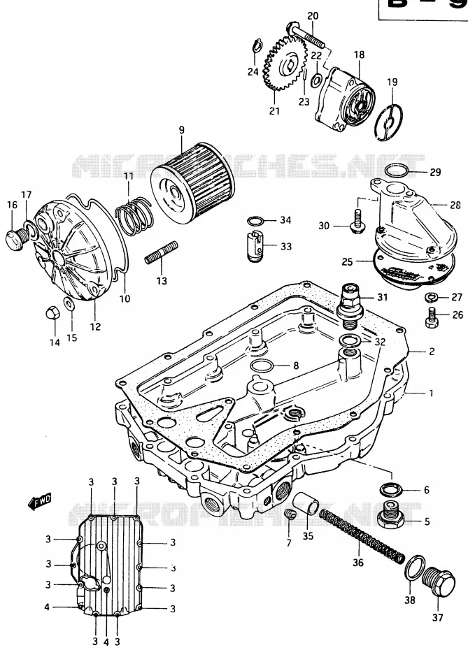 POMPE A HUILE - FILTRE A HUILE Suzuki MOTO 750 GSX-E 1984  GSX750ESE(D/E)