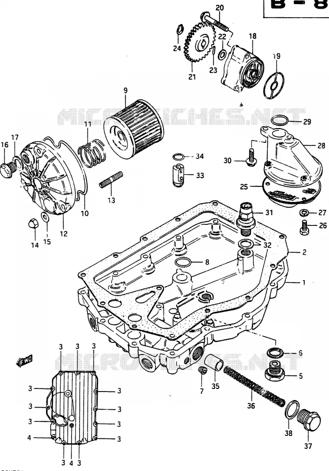 POMPE A HUILE - FILTRE A HUILE Suzuki MOTO 750 GSX-E 1985  GSX750EF(F)