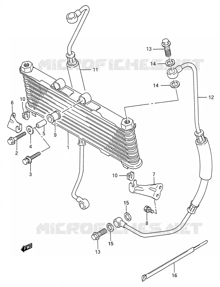 RADIATEUR D'HUILE Suzuki MOTO 600 GSX-F 1991  GSX600FM(E28)
