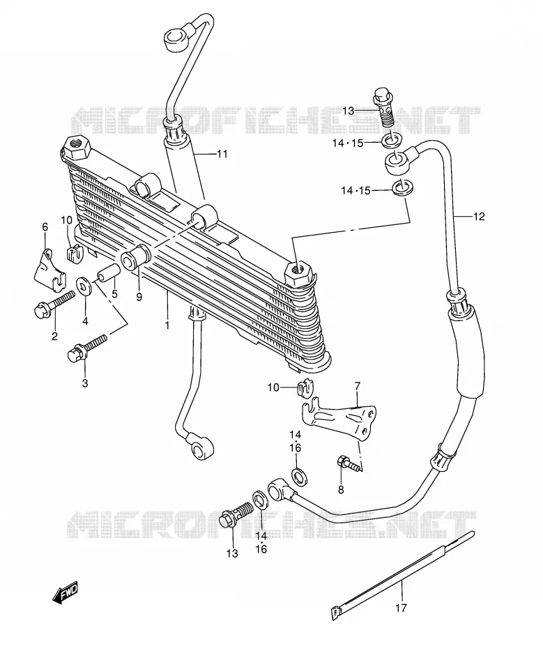 RADIATEUR D'HUILE Suzuki MOTO 600 GSX-F 1993  GSX600FP(E2)