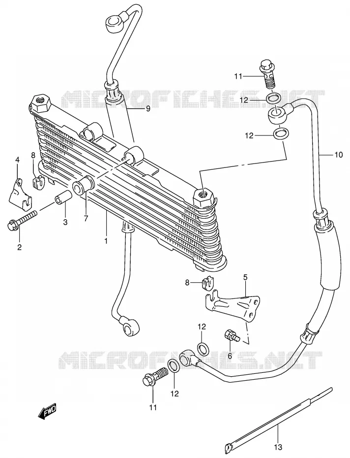 RADIATEUR D'HUILE Suzuki MOTO 600 GSX-F 1997  GSX600FV(E2)