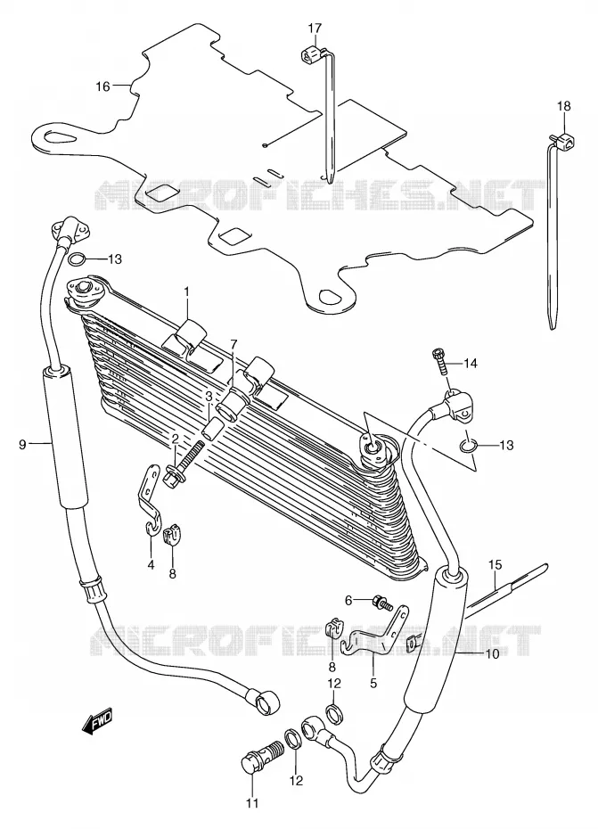 RADIATEUR D'HUILE Suzuki MOTO 750 GSX-F 1995  GSX750FS(E2)