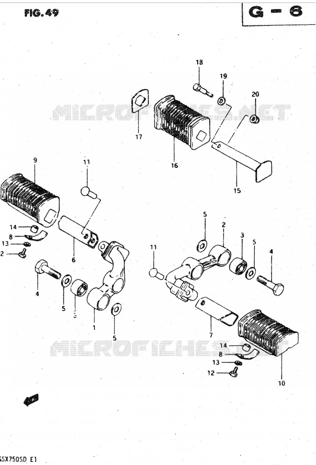 REPOSE PIED (MODELE Z) Suzuki MOTO 750 GSX-S 1983  GSX750SD(E1)