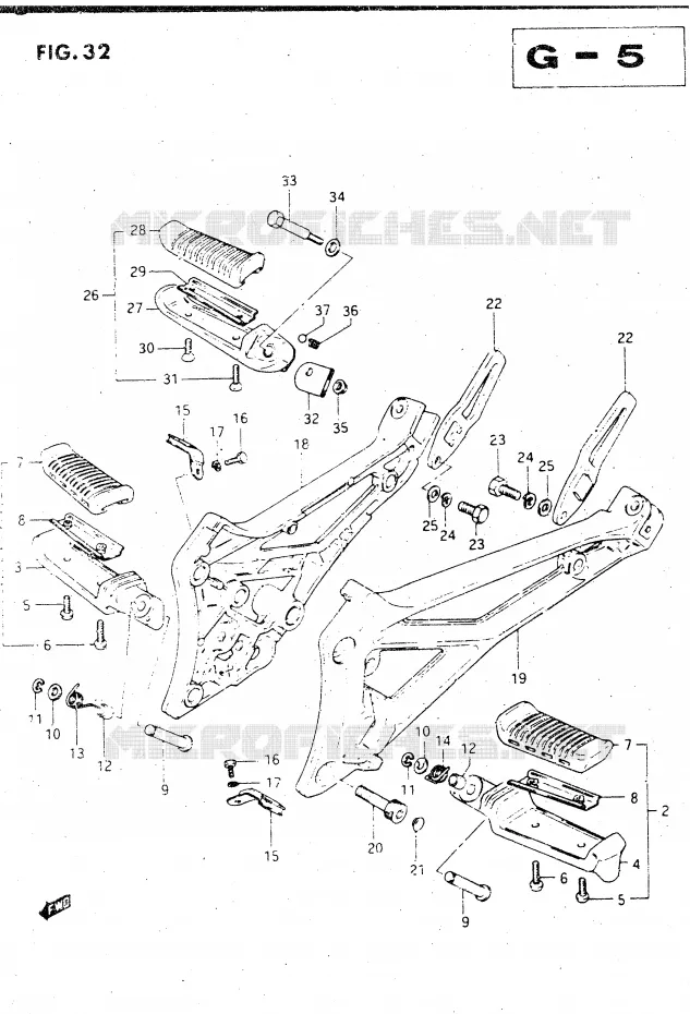 REPOSE PIED Suzuki MOTO 500 GSX-E 1984  GSX500EE(E39)