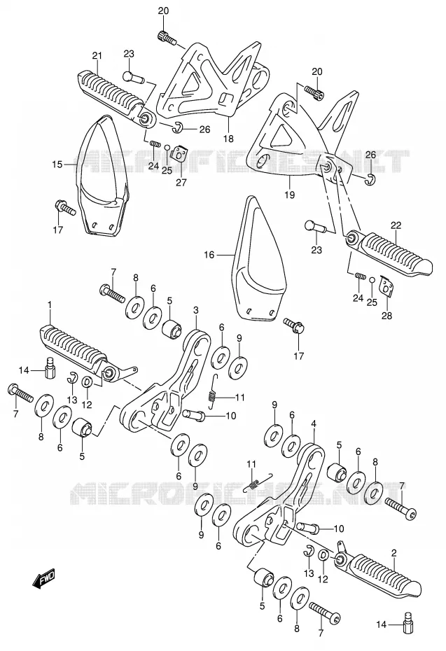 REPOSE PIED Suzuki MOTO 600 GSX-F 2004  GSX600FK4(E2)