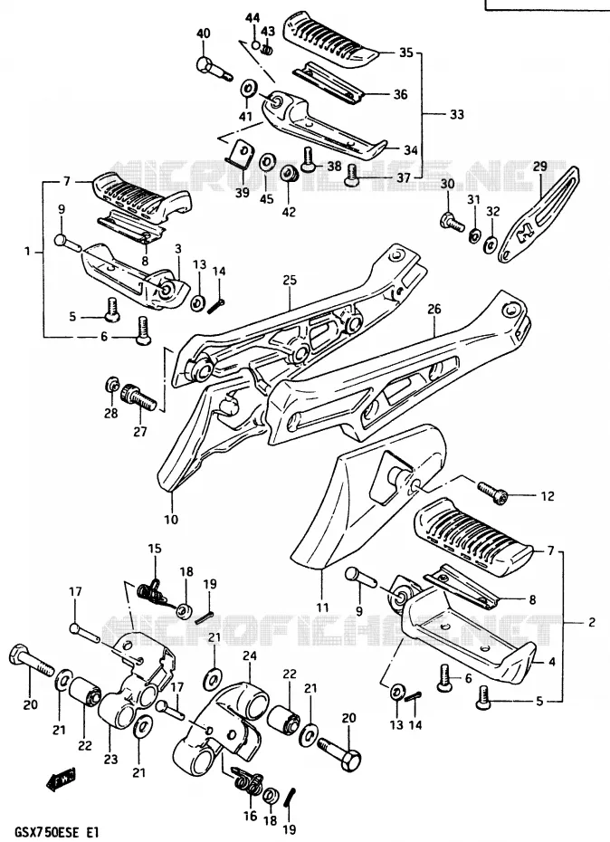 REPOSE PIED Suzuki MOTO 750 GSX-E 1983  GSX750ESD(D/E)