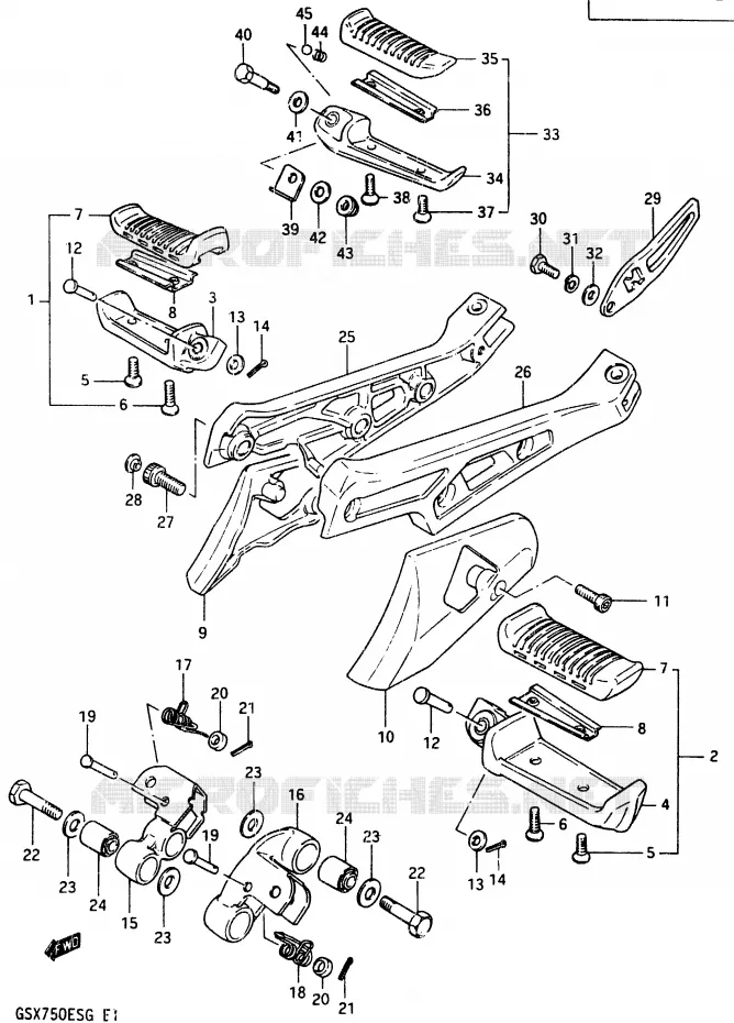 REPOSE PIED Suzuki MOTO 750 GSX-E 1985  GSX750ESF(F)