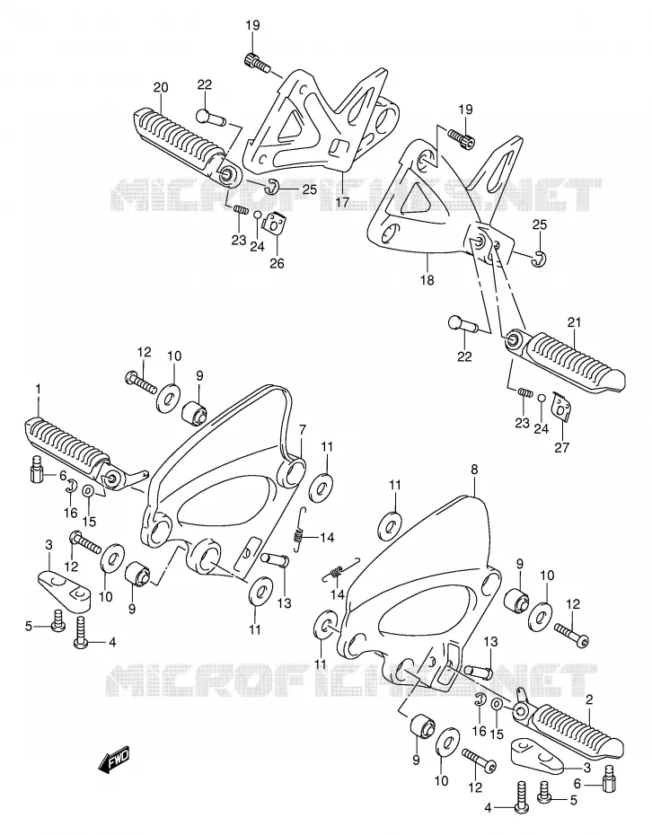 REPOSE PIED Suzuki MOTO 750 GSX-F 2006  GSX750FK6(E2)