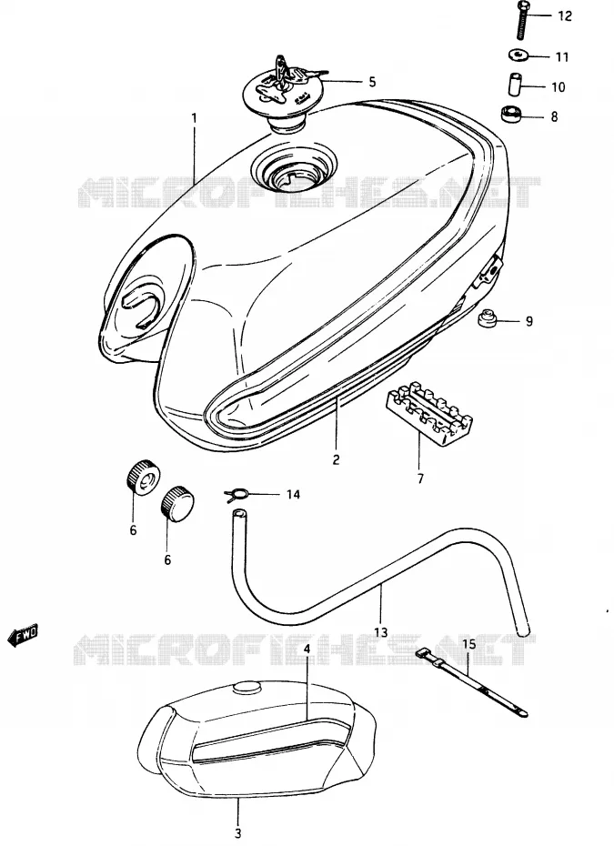 RESERVOIR D'ESSENCE (GSX750ESF/ESG) Suzuki MOTO 750 GSX-E 1985  GSX750EFF(F)