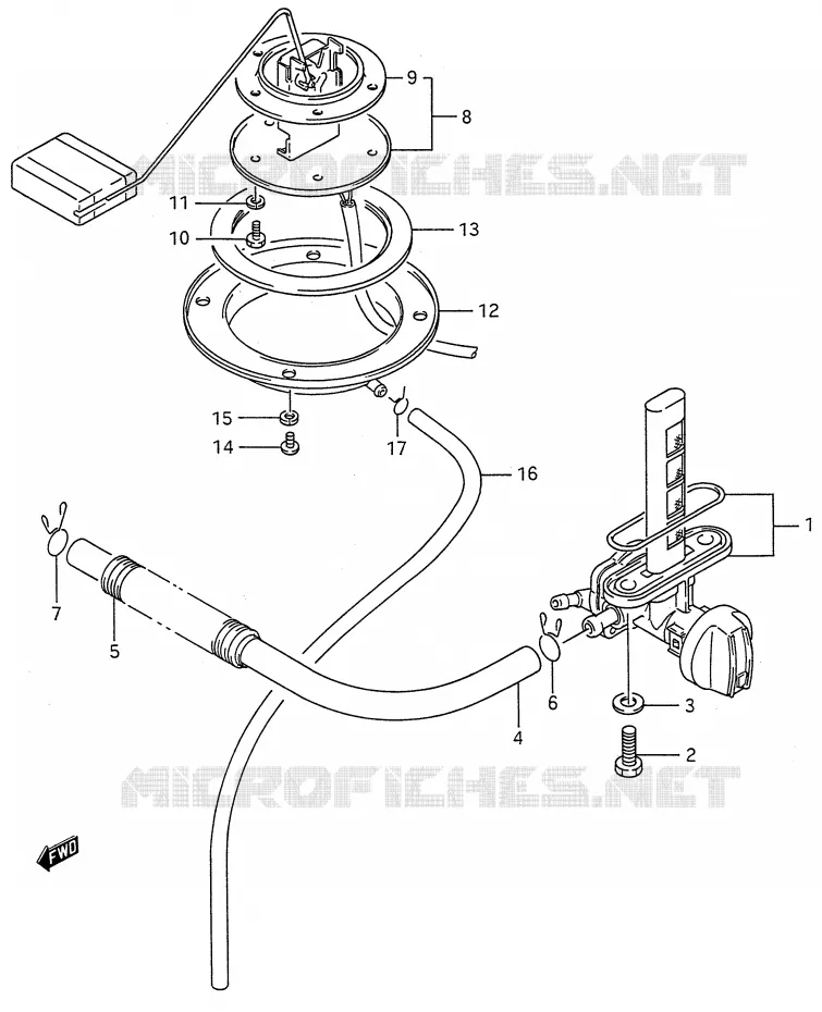 ROBINET D'ESSENCE (MODELE J/K) Suzuki MOTO 600 GSX-F 1989  GSX600FK(E28)