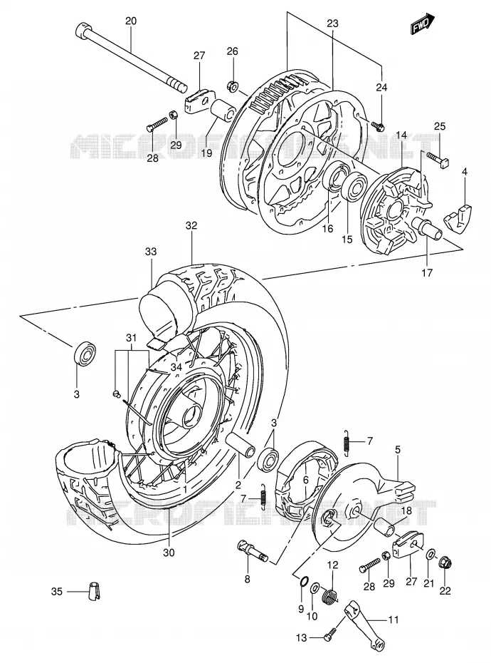 ROUE ARRIERE Suzuki MOTO 650 BOULEVARD 1997  LS650PV(E3/E28)