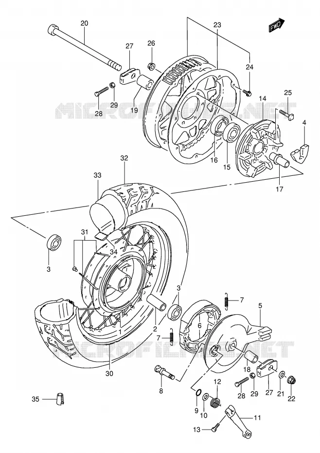 ROUE ARRIERE Suzuki MOTO 650 BOULEVARD 2007  LS650K7(E3/E28)