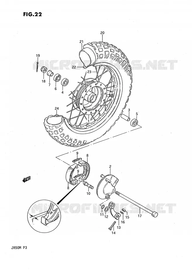 ROUE AVANT Suzuki MOTO 50 JR 1984  JR50E(P3)
