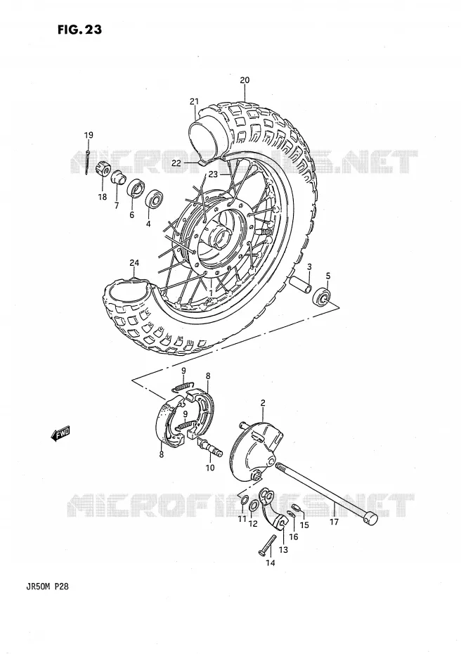 ROUE AVANT Suzuki MOTO 50 JR 1986  JR50G(P28)
