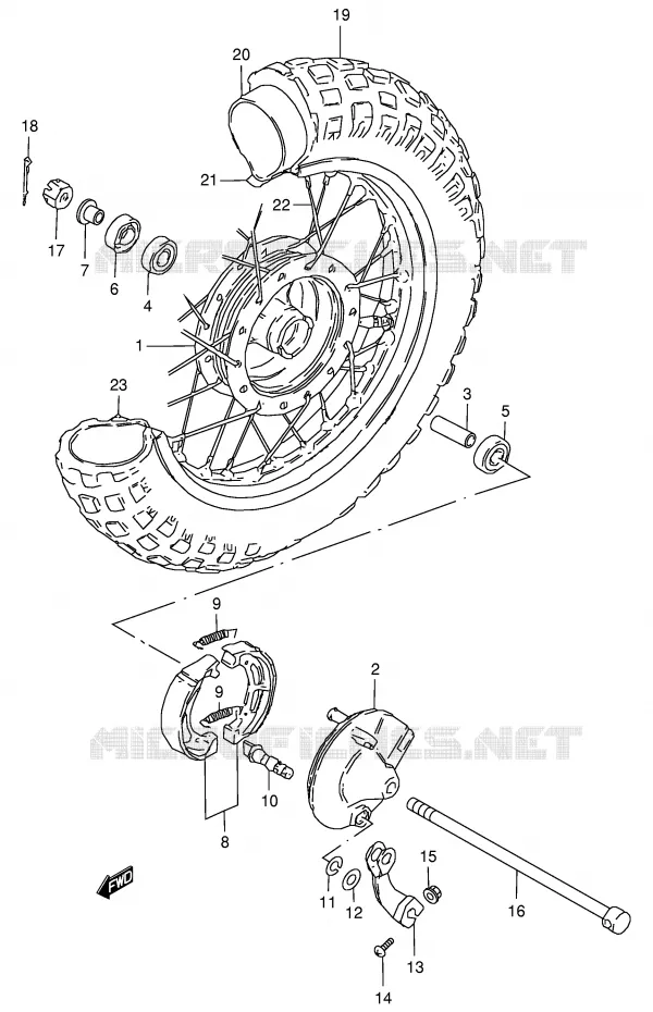 ROUE AVANT Suzuki MOTO 50 JR 1996  JR50T(P3/P28)