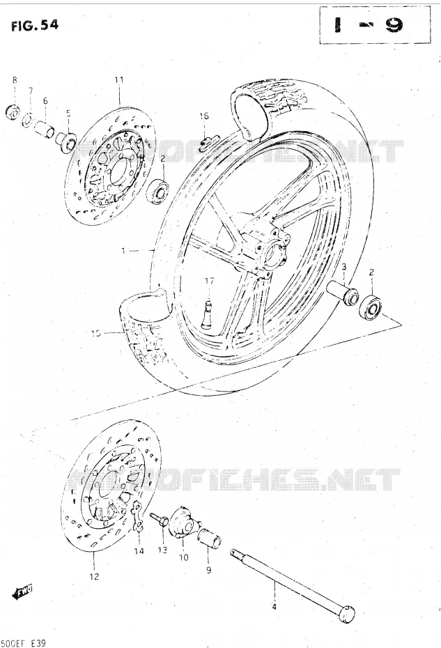 ROUE AVANT Suzuki MOTO 500 GSX-E 1984  GSX500ESE(E39)