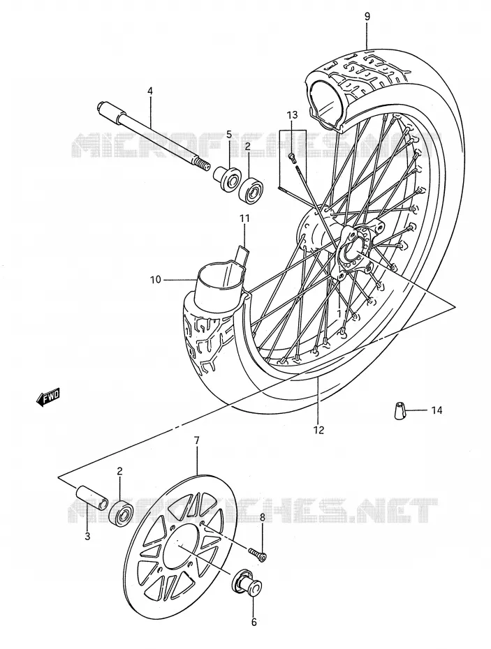 ROUE AVANT Suzuki MOTO 650 BOULEVARD 1990  LS650FL(E28)
