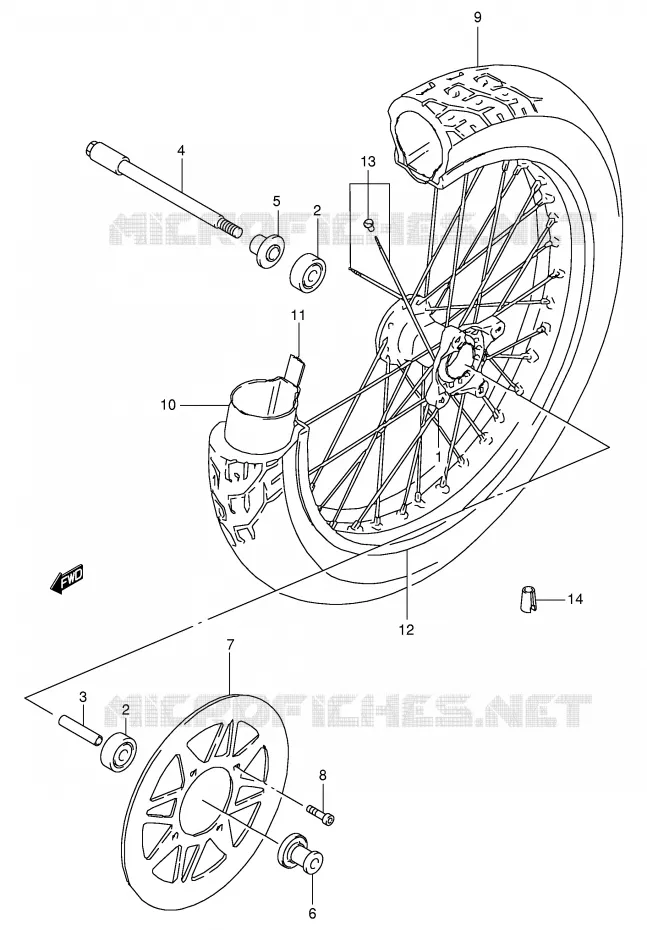 ROUE AVANT Suzuki MOTO 650 BOULEVARD 1997  LS650PV(E3/E28)
