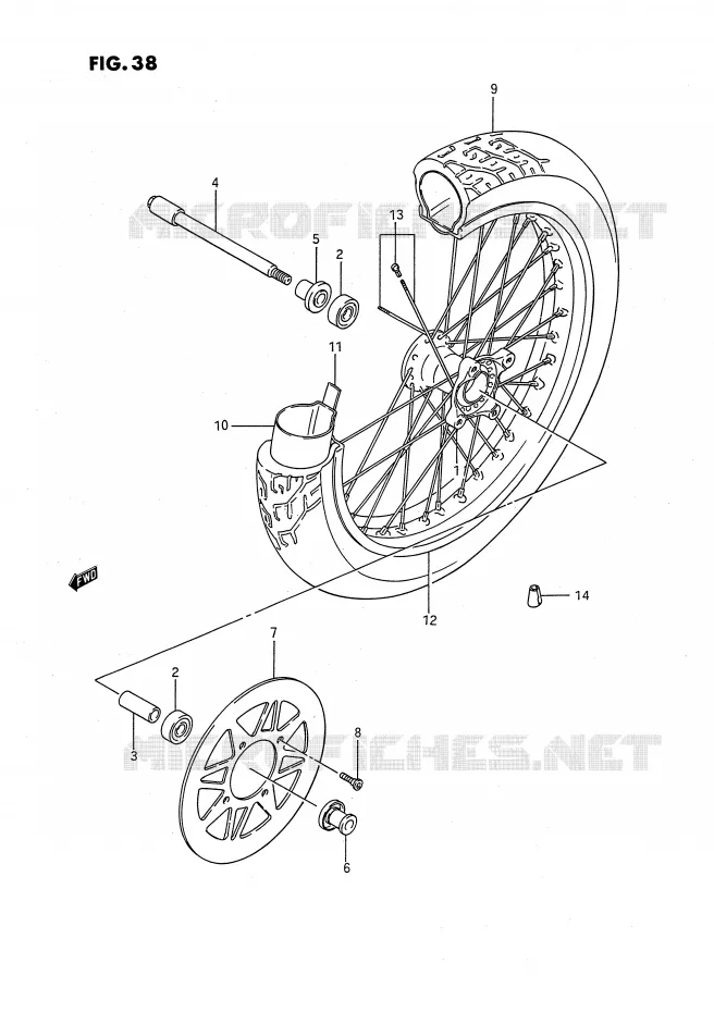 ROUE AVANT Suzuki MOTO 650 SAVAGE 1989  LS650FK(E2)