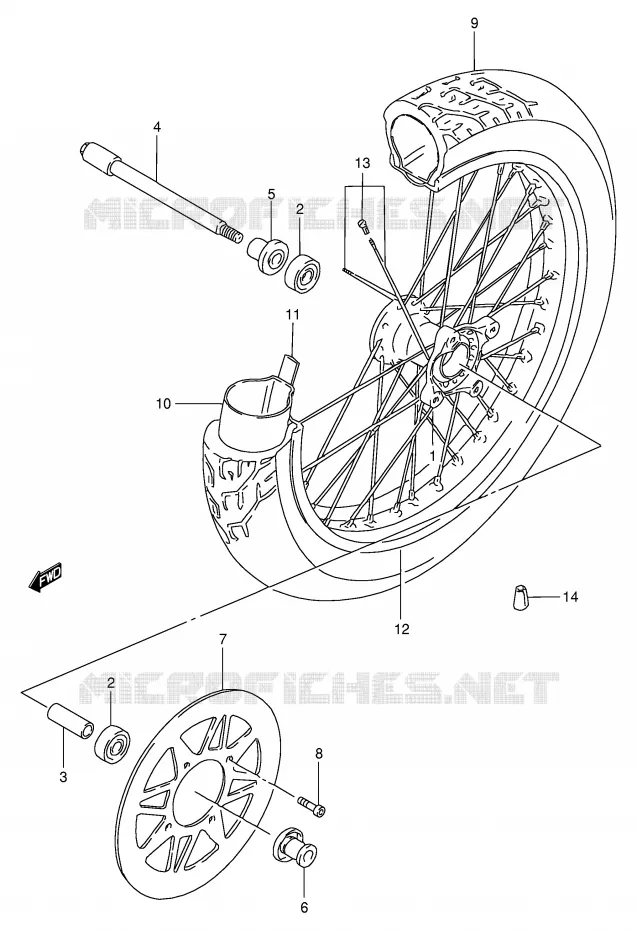 ROUE AVANT Suzuki MOTO 650 SAVAGE 2002  LS650PK2(E2)