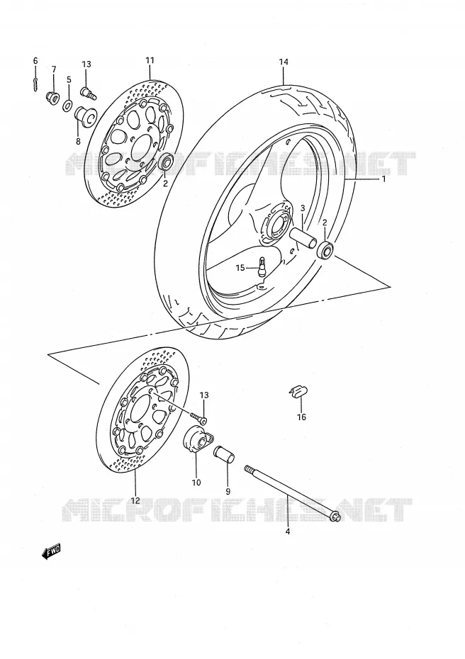 ROUE AVANT Suzuki MOTO 750 GSX-F 1993  GSX750FP(E28)