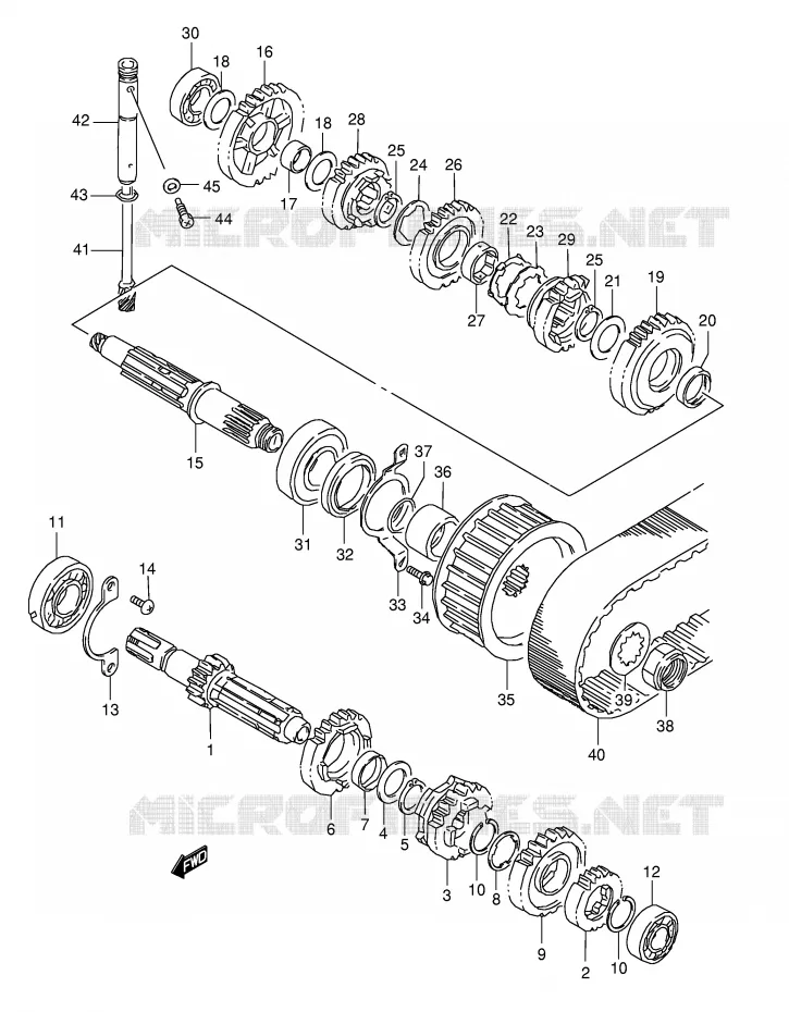 TRANSMISSION Suzuki MOTO 650 BOULEVARD 2007  LS650K7(E3/E28)