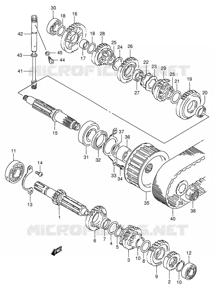 TRANSMISSION Suzuki MOTO 650 SAVAGE 1997  LS650PV(E2)