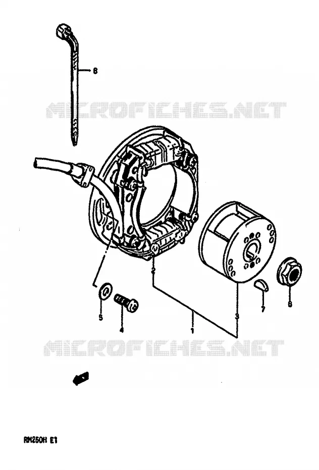 ALLUMAGE ROTOR - STATOR (MODELE G) Suzuki MOTO 250 RM 1986  RM250G(G/H)