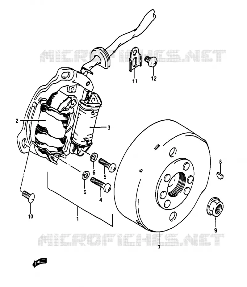 ALLUMAGE ROTOR - STATOR (MODELE K) Suzuki MOTO 50 RG 1988  RG50J(D/E/F/1/G/J/K)
