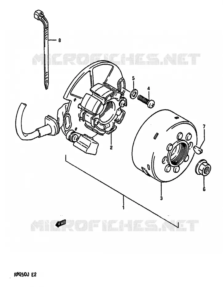 ALLUMAGE ROTOR - STATOR Suzuki MOTO 250 RM 1988  RM250J