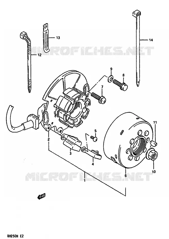 ALLUMAGE ROTOR - STATOR Suzuki MOTO 250 RM 1991  RM250M(K/L/M/N)