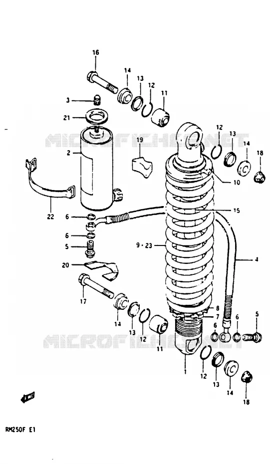 AMORTISSEUR (MODELE F) Suzuki MOTO 250 RM 1985  RM250F(E/F)