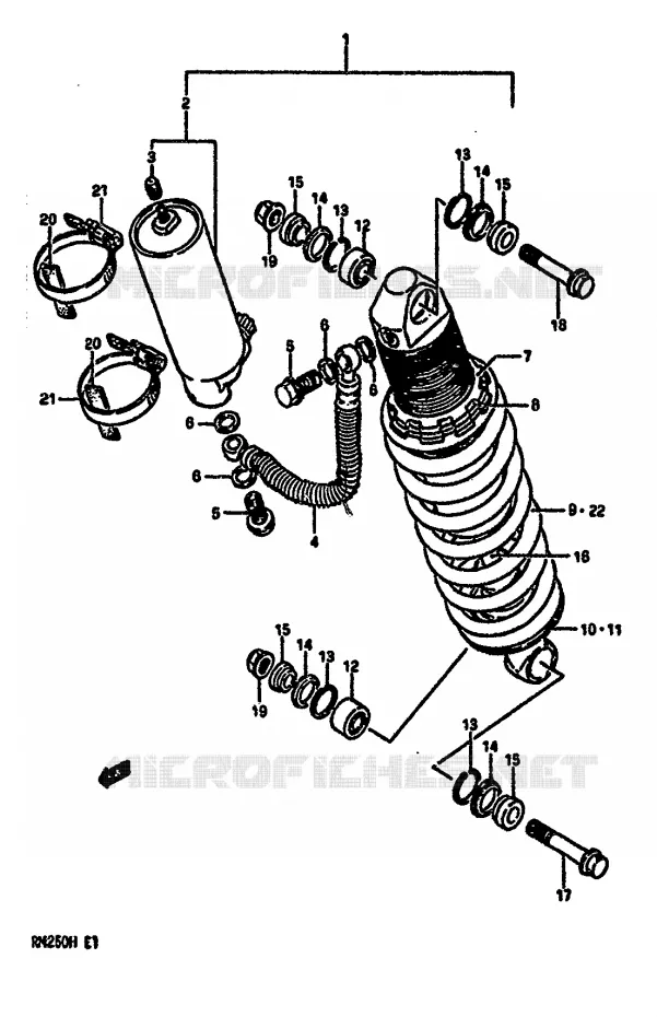 AMORTISSEUR (MODELE G) Suzuki MOTO 250 RM 1986  RM250G(G/H)