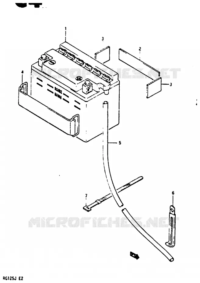 BATTERIE Suzuki MOTO 125 RG 1988  RG125J(G/H/J)