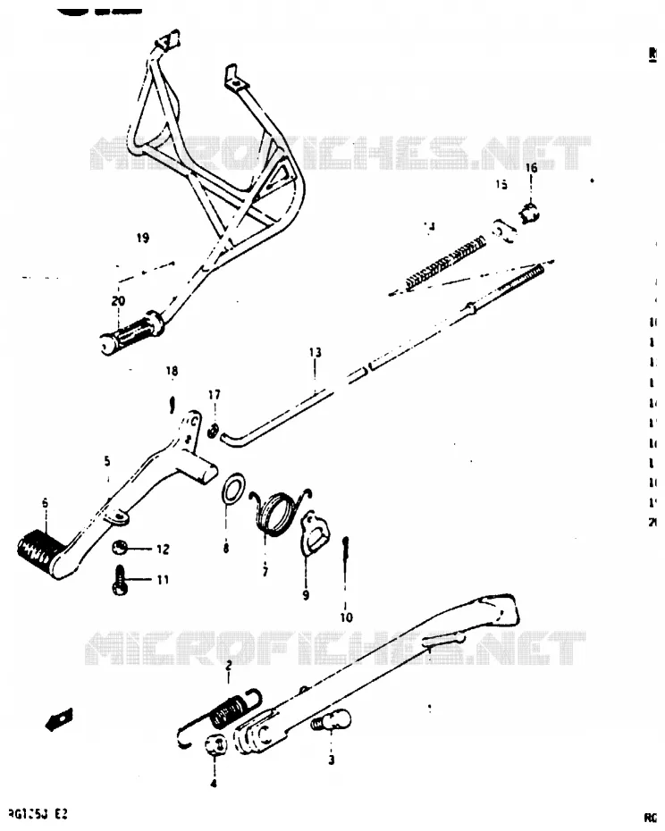 BEQUILLE - PEDALE DE FREIN ARRIERE Suzuki MOTO 125 RG 1986  RG125UCG(G/H/J)