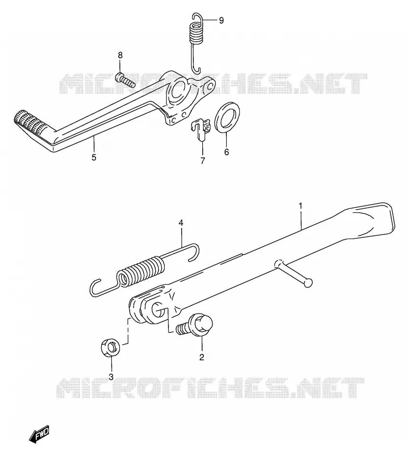 BEQUILLE - PEDALE DE FREIN ARRIERE Suzuki MOTO 125 RG 1992  RG125FN(E18)