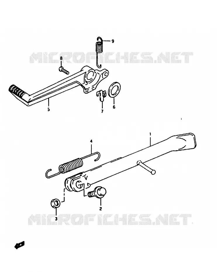 BEQUILLE - PEDALE DE FREIN ARRIERE Suzuki MOTO 125 RG 1993  RG125FP(N/P/R)