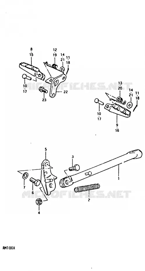 BEQUILLE - REPOSE PIED Suzuki MOTO 100 RM 1996  RM100T(N/T/X)