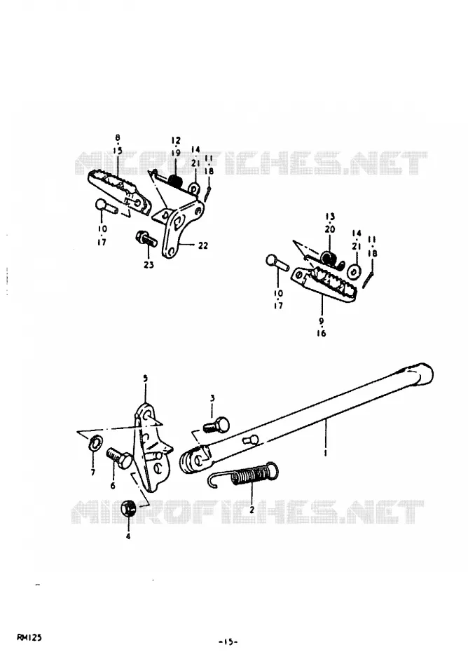 BEQUILLE - REPOSE PIED Suzuki MOTO 125 RM 1980  RM125T